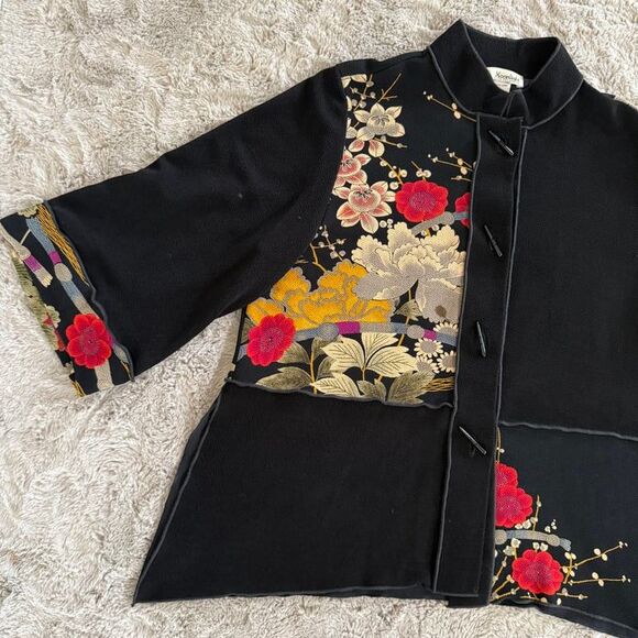 Vtg Moonlight Jacket ASIAN GARDEN The Total Look Women Sz M Made USA - Picture 3 of 11